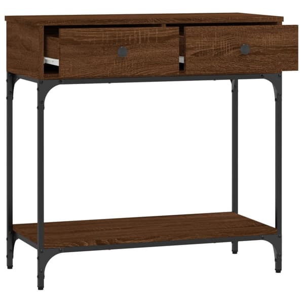 The Living Store Konsolipöytä ruskea tammi 75x34,5x75 cm tekninen puu - Apupöydät