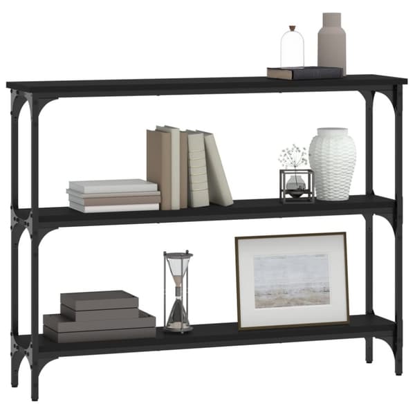 The Living Store Konsolipöytä musta 100x22,5x75 cm tekninen puu -  Apupöydät