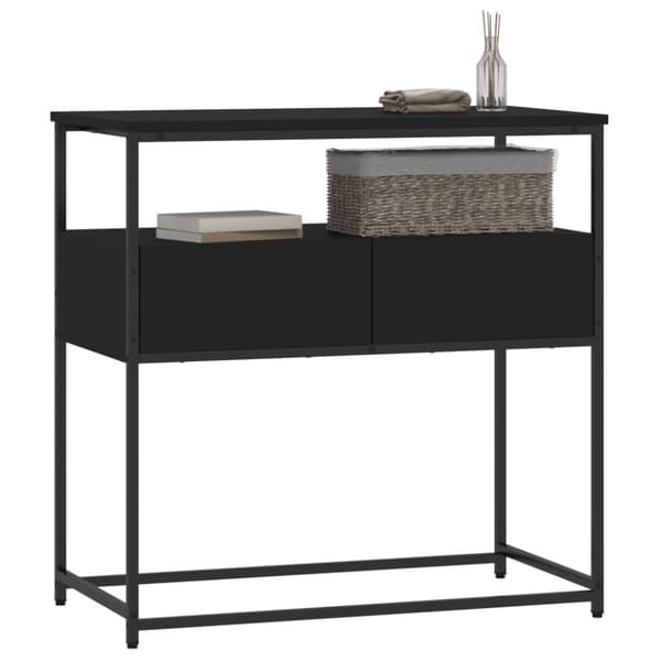 The Living Store konsolbord 75x40x75 cm konstrueret træ sort -  Sideborde
