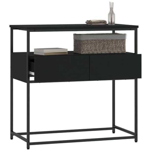 The Living Store konsolbord 75x40x75 cm konstrueret træ sort -  Sideborde