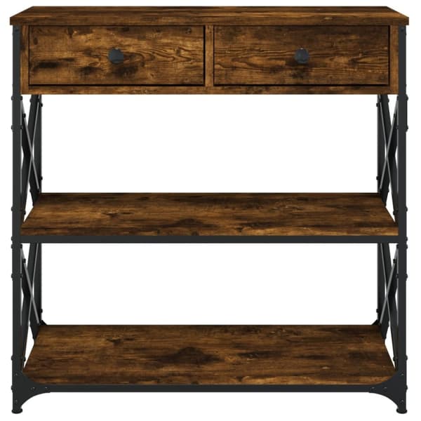 The Living Store konsolbord 75x28x75 cm konstrueret træ røget egetræsfarve - Sideborde