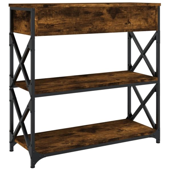 The Living Store konsolbord 75x28x75 cm konstrueret træ røget egetræsfarve - Sideborde