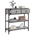Miniatyrbillede 5 af 11: The Living Store konsolbord 72,5x25x75 cm konstrueret træ grå sonoma-eg -  Sideborde
