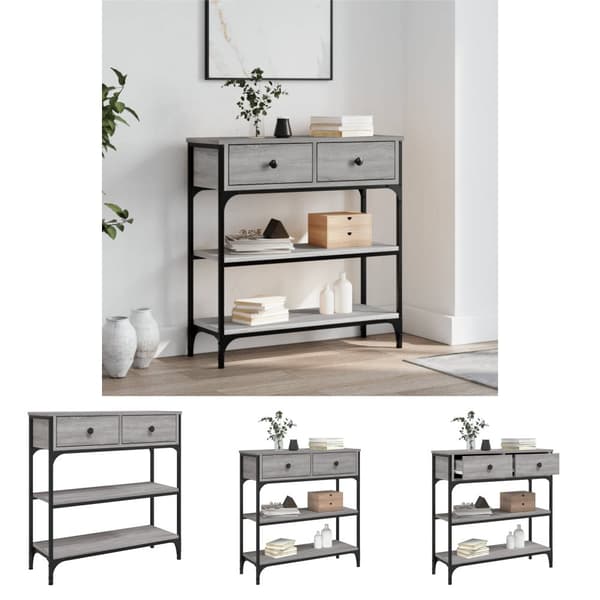 The Living Store konsolbord 72,5x25x75 cm konstrueret træ grå sonoma-eg - Sideborde