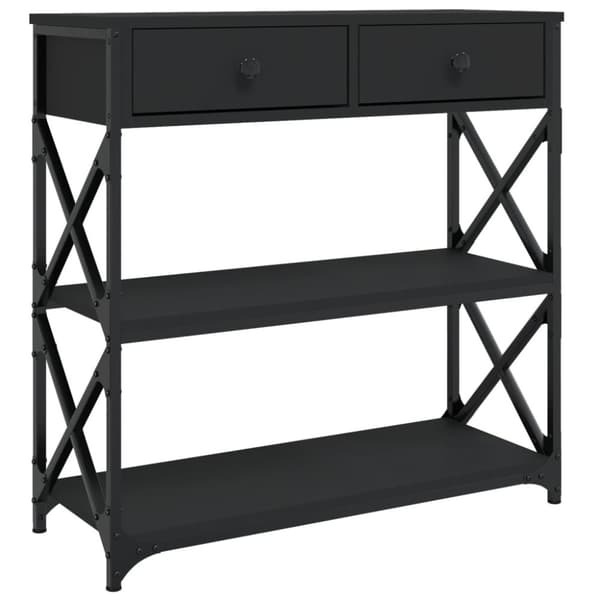 The Living Store konsolbord 75x28x75 cm konstrueret træ sort -  Sideborde