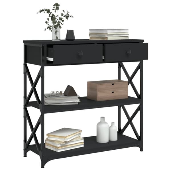The Living Store konsolbord 75x28x75 cm konstrueret træ sort -  Sideborde