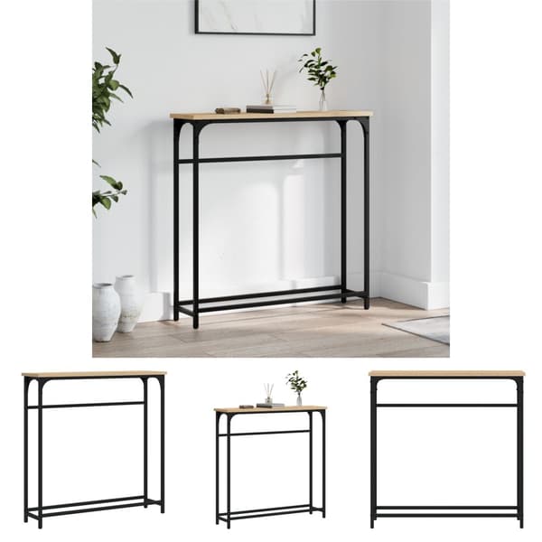The Living Store Konsolipöytä Sonoma-tammi 75x19,5x75 cm tekninen puu -  Apupöydät