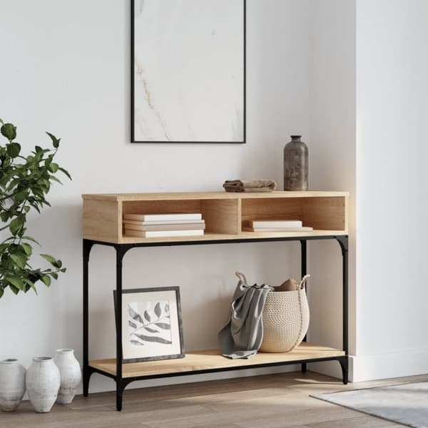 The Living Store Sohvapöytä Sonoma-tammi 100x30,5x75 cm tekninen puu -  Apupöydät