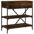 Miniatyrbillede 8 af 11: The Living Store konsolbord 75x34,5x75 cm konstrueret træ røget egetræsfarve -  Sideborde