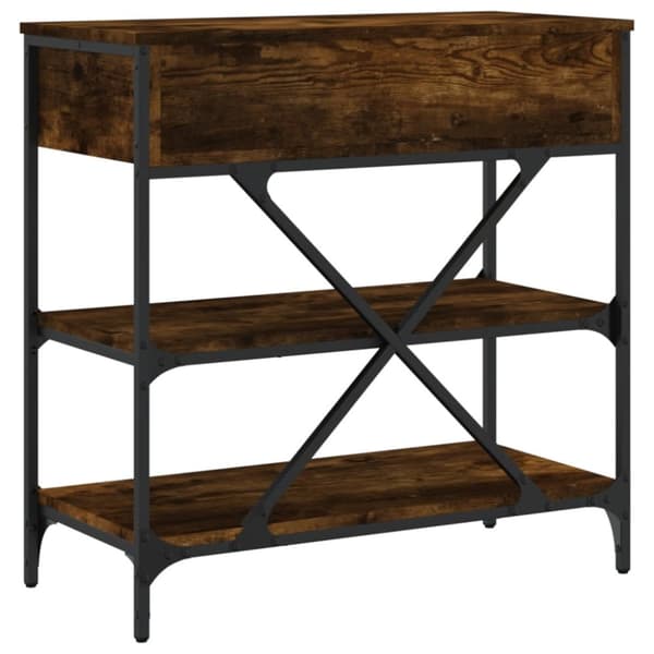 The Living Store konsolbord 75x34,5x75 cm konstrueret træ røget egetræsfarve -  Sideborde