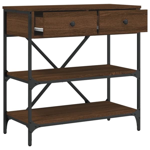 The Living Store Konsolipöytä ruskea tammi 75x34,5x75 cm tekninen puu - Apupöydät
