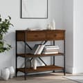 Pikkukuva 2 / 11: The Living Store Konsolipöytä ruskea tammi 75x34,5x75 cm tekninen puu -  Apupöydät