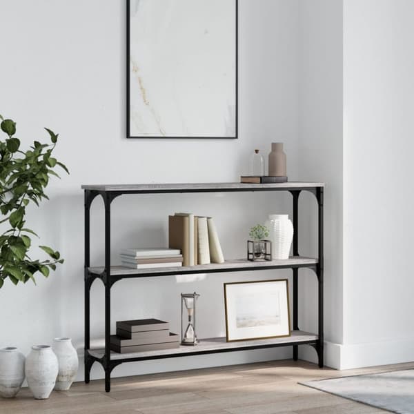 The Living Store konsolbord 100x22,5x75 cm konstrueret træ grå sonoma-eg -  Sideborde