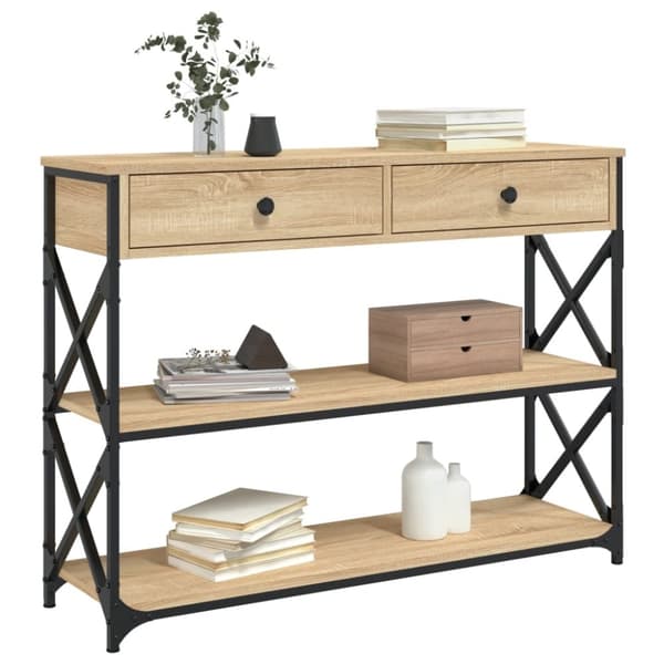 The Living Store Sohvapöytä Sonoma-tammi 100x28x75 cm tekninen puu -  Apupöydät