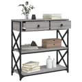 Miniatyrbild 5 av 11: The Living Store Avlastningsbord grå sonoma 75x28x75 cm konstruerat trä -  Avlastningsbord
