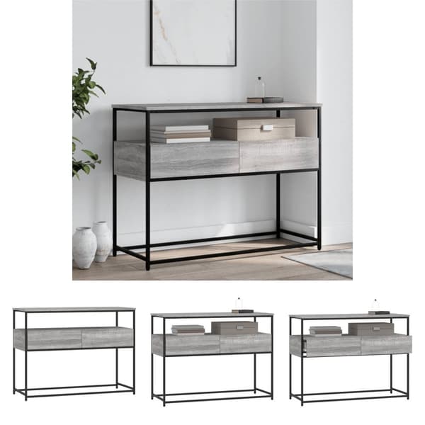 The Living Store konsolbord 100x40x75 cm konstrueret træ grå sonoma-eg -  Sideborde