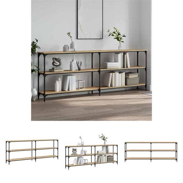 The Living Store konsolbord 200x29x75 cm konstrueret træ sonoma-eg -  Sideborde