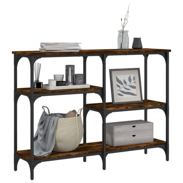 The Living Store konsolbord 102x29x75 cm konstrueret træ røget egetræsfarve -  Sideborde