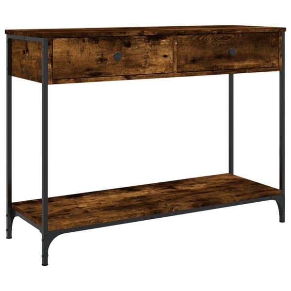 The Living Store konsolbord 100x34,5x75 cm konstrueret træ røget egetræsfarve - Sideborde