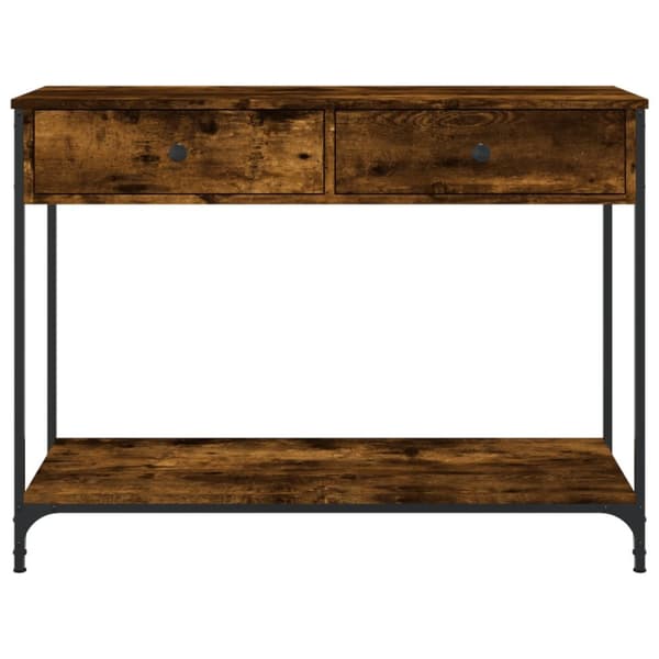 The Living Store konsolbord 100x34,5x75 cm konstrueret træ røget egetræsfarve - Sideborde