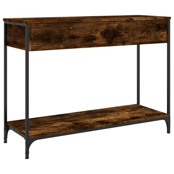 The Living Store konsolbord 100x34,5x75 cm konstrueret træ røget egetræsfarve -  Sideborde