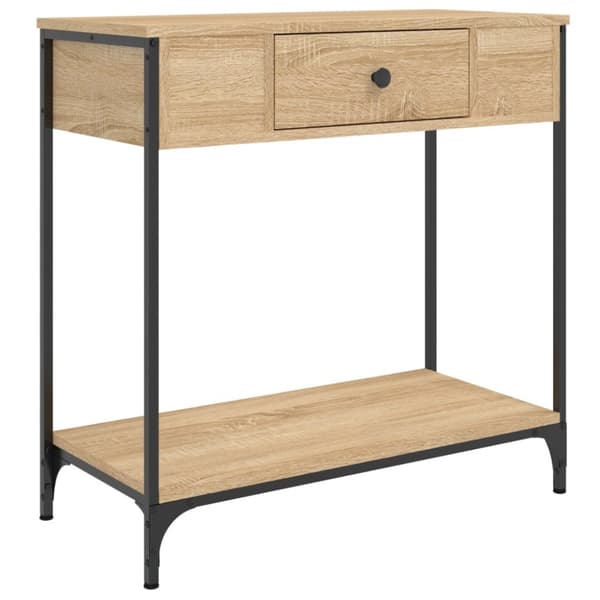The Living Store Avlastningsbord sonoma-ek 75x34,5x75 cm konstruerat trä -  Avlastningsbord
