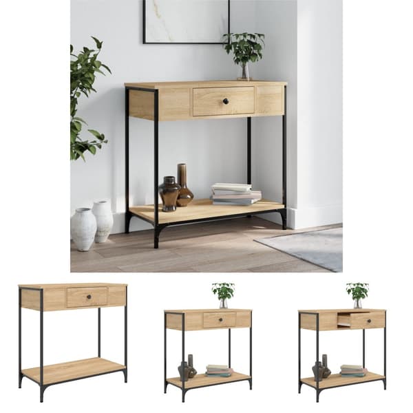 The Living Store konsolbord 75x34,5x75 cm konstrueret træ sonoma-eg -  Sideborde
