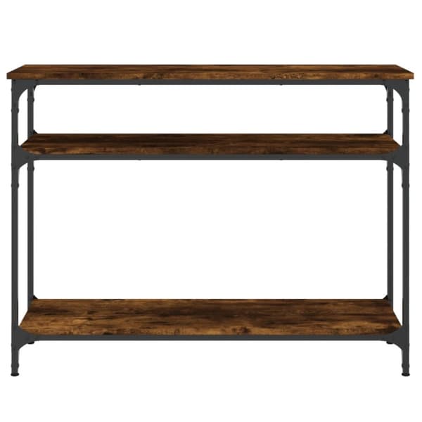 The Living Store konsolbord 100x29x75 cm konstrueret træ røget egetræsfarve -  Sideborde