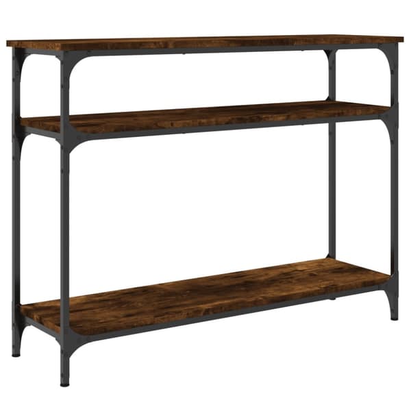 The Living Store konsolbord 100x29x75 cm konstrueret træ røget egetræsfarve -  Sideborde