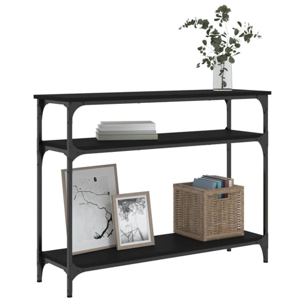 The Living Store konsolbord 100x29x75 cm konstrueret træ sort -  Sideborde
