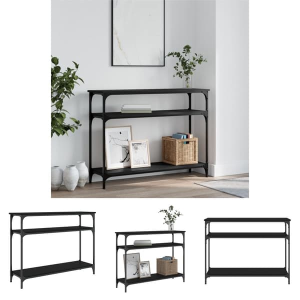 The Living Store konsolbord 100x29x75 cm konstrueret træ sort - Sideborde