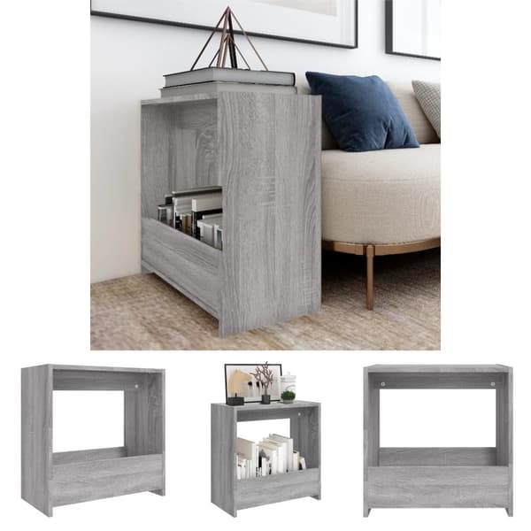 The Living Store sidebord 50x26x50 cm konstrueret træ grå sonoma-eg -  Sideborde