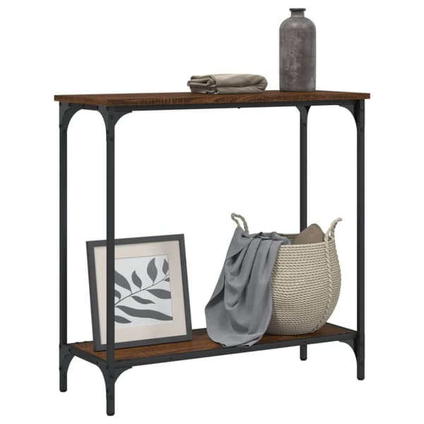 The Living Store Konsolipöytä ruskea tammi 75x30,5x75 cm tekninen puu -  Apupöydät