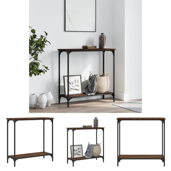 The Living Store konsolbord 75x30,5x75 cm konstrueret træ brunt egetræ -  Sideborde