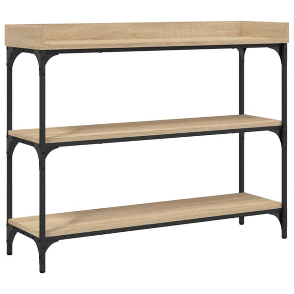 The Living Store konsolbord med hylder 100x30x80 cm sonoma-eg - Sideborde
