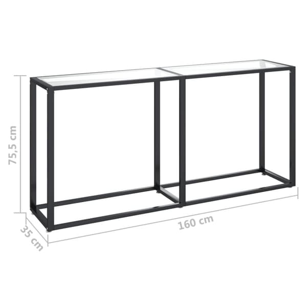 The Living Store Konsolipöytä läpinäkyvä 160x35x75,5 cm karkaistu lasi -  Apupöydät