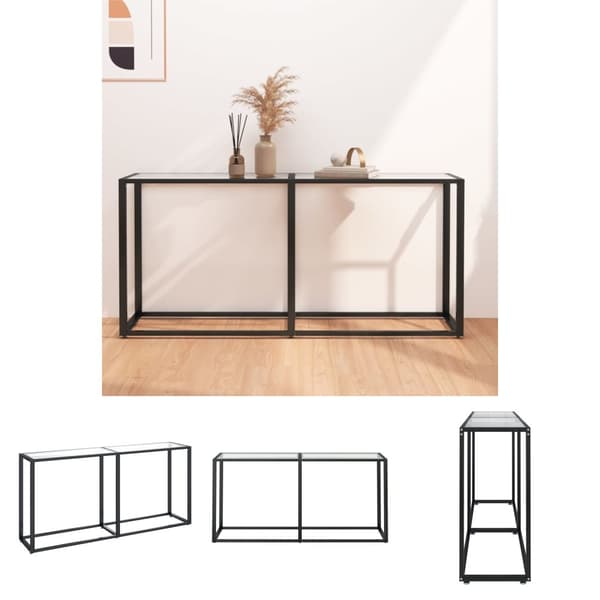 The Living Store konsolbord 160x35x75,5 cm hærdet glas transparent -  Sideborde
