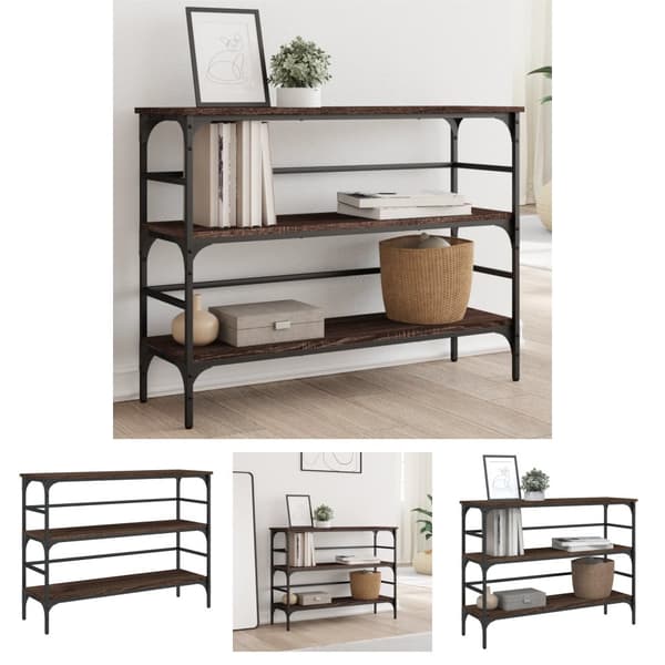 The Living Store konsolbord 100x32x75 cm konstrueret træ brun egetræsfarve -  Sideborde