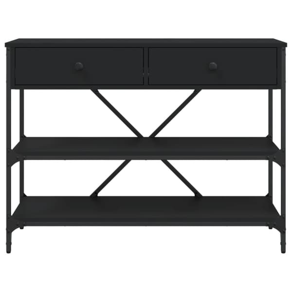 The Living Store Konsolbord med lådor och hyllor svart konstruerat trä -  Avlastningsbord