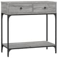 Pikkukuva 3 / 11: The Living Store Konsolipöytä harmaa Sonoma 75x34,5x75 cm tekninen puu -  Apupöydät