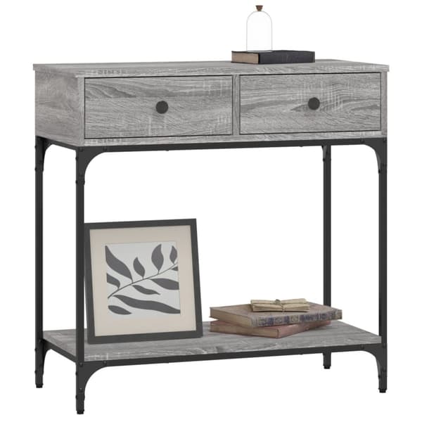 The Living Store Konsolipöytä harmaa Sonoma 75x34,5x75 cm tekninen puu - Apupöydät