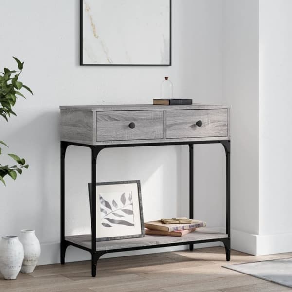 The Living Store Konsolipöytä harmaa Sonoma 75x34,5x75 cm tekninen puu - Apupöydät