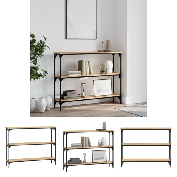 The Living Store konsolbord 100x22,5x75 cm konstrueret træ sonoma-eg -  Sideborde