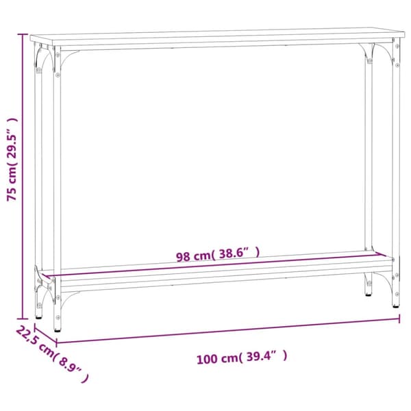 The Living Store konsolbord 100x22,5x75 cm konstrueret træ grå sonoma-eg -  Sideborde