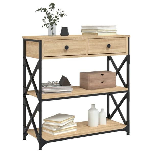 The Living Store konsolbord 75x28x75 cm konstrueret træ sonoma-eg - Sideborde