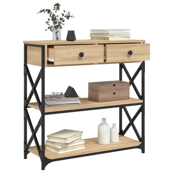 The Living Store konsolbord 75x28x75 cm konstrueret træ sonoma-eg - Sideborde