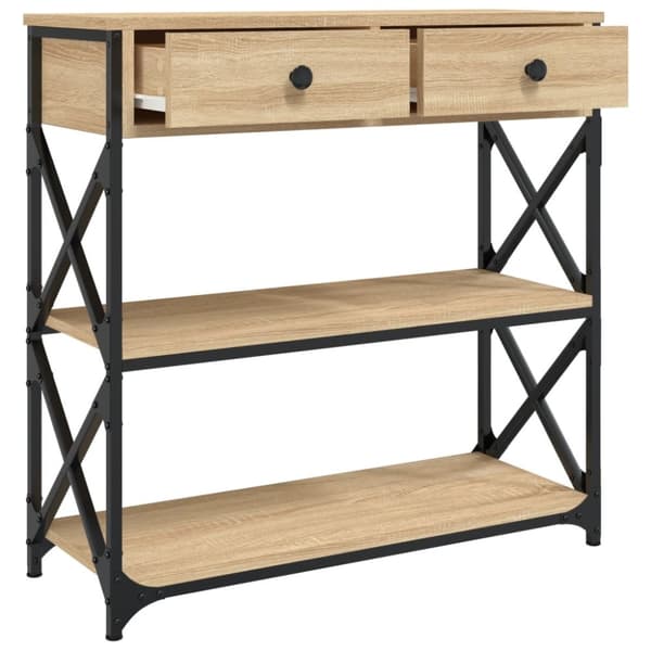 The Living Store konsolbord 75x28x75 cm konstrueret træ sonoma-eg - Sideborde