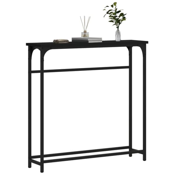 The Living Store Konsolipöytä musta 75x19,5x75 cm tekninen puu -  Apupöydät