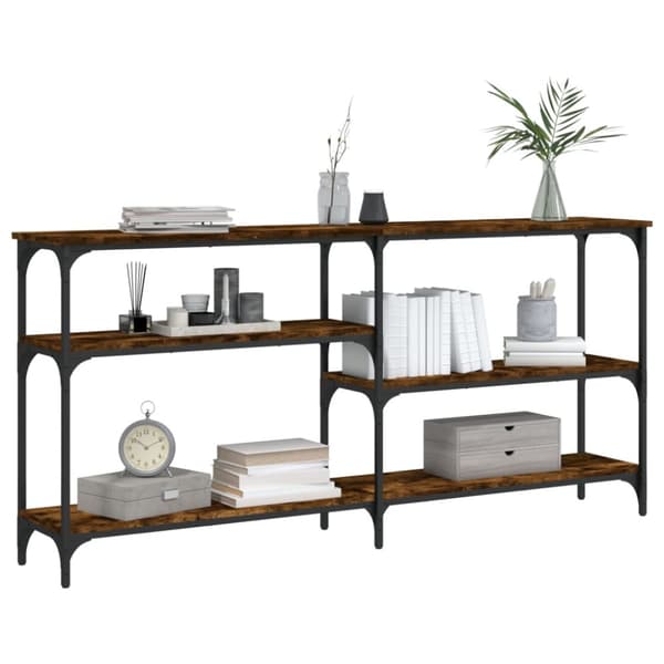 The Living Store Avlastningsbord rökfärgad ek 160x29x75 cm konstruerat trä - Avlastningsbord