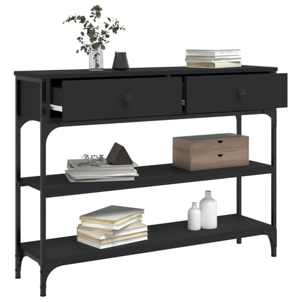 The Living Store konsolbord 100x25x75 cm konstrueret træ sort -  Sideborde